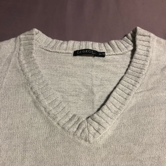 White Sequins V-Neck Sweater - Picture 4 of 9